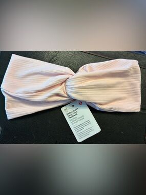lululemon athletica Ribbed Twist-Front Headband in Light Pink